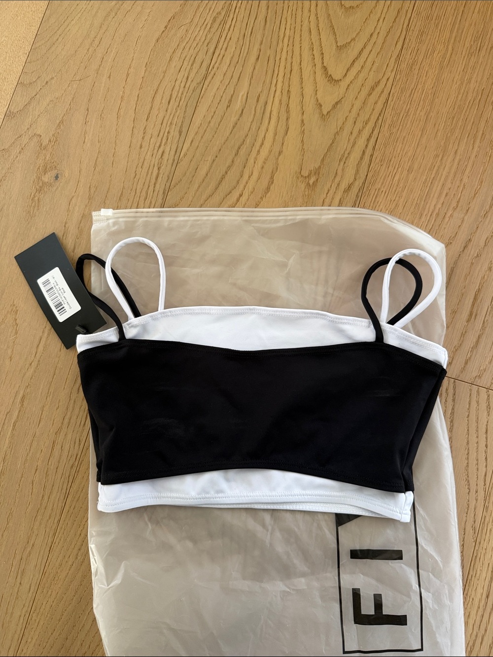 NWT Five the Label Black white Double Layer Icon Bra size M